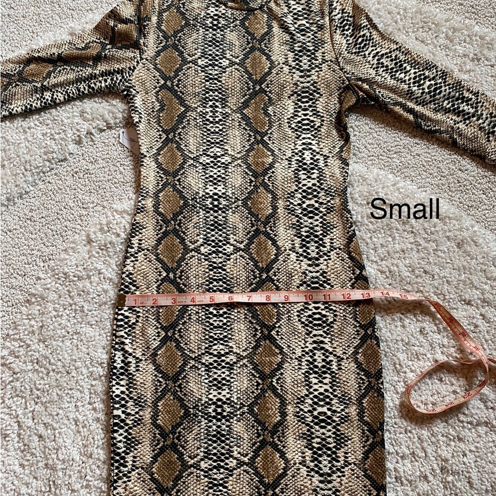 Snakeskin animal print sexy mini dress NWT small large - Picture 7 of 16